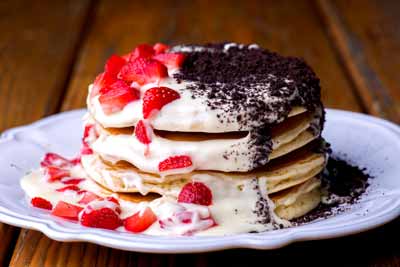 Pancakes white chocolate